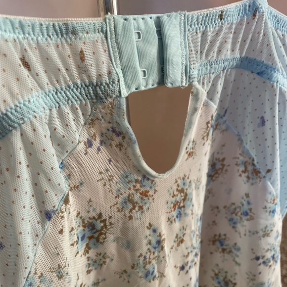 Beautiful Sophie b bra top blue Floral baby doll lingerie & matching panty - Picture 4 of 12